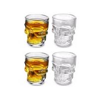 4 lü Kuru Kafa Cam Shot Bardak Seti -Likör Shot Bardağı 4 Adet  Crystal Head