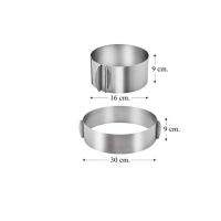 Kek Kalıbı -  Ayarlanabilir Kelepçeli Yuvarlak Paslanmaz Metal