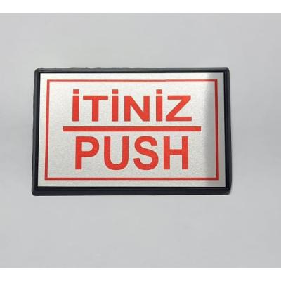 Push - İtiniz Yönlendirme Tabelası Yapışkanlı Küçük Boy 10 x 7 Cm