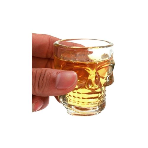 4 lü Kuru Kafa Cam Shot Bardak Seti -Likör Shot Bardağı 4 Adet  Crystal Head