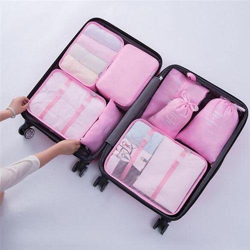 Bavul İçi Düzenleyici  Organizer 6 lı Set - Pembe