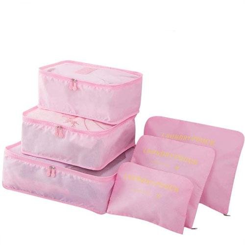 Bavul İçi Düzenleyici  Organizer 6 lı Set - Pembe