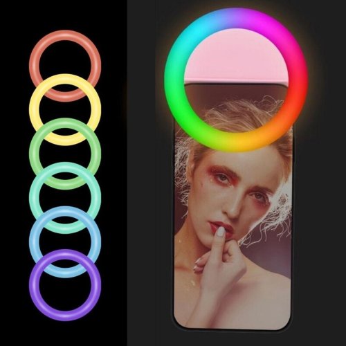 Selfie Işığı Aydınlatma Telefon Aparatı RGB Led Mandallı Telefon Bilgisayar Tablet Uyumlu