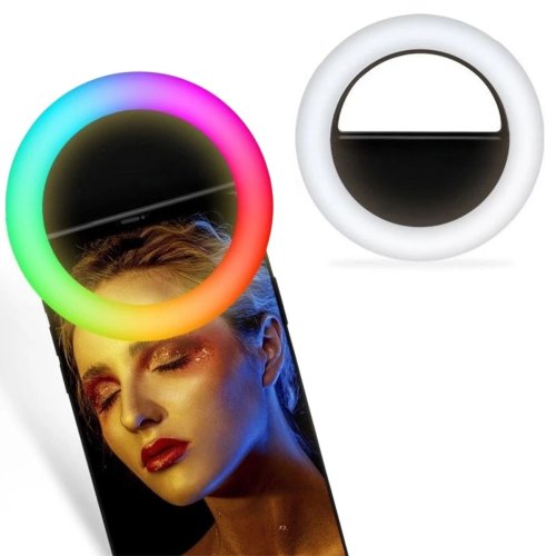 Selfie Işığı Aydınlatma Telefon Aparatı RGB Led Mandallı Telefon Bilgisayar Tablet Uyumlu